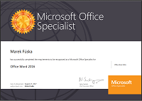 MOS Word 2016 - Expert - Marek Fuska